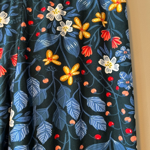 Agnes & Dora Navy w/Blue/Coral/Yellow/White Print Leggings sz L - Picture 6 of 9